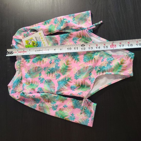Flap Happy Girls Swimsuit Long Sleeve UPF 50 Charlie Rash Guard Pink SZ 4 NWT - Picture 2 of 8